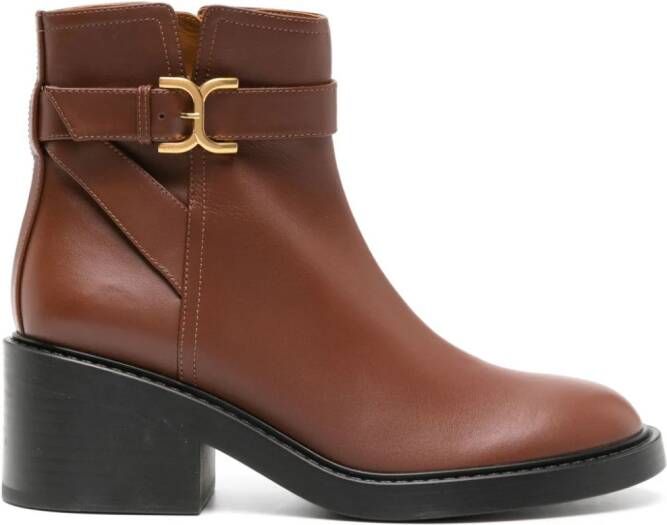 Chloé Marcie 60mm leather boots Bruin