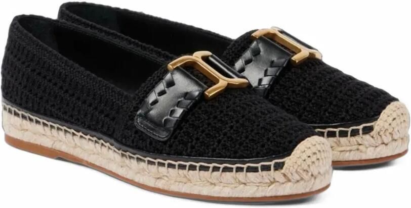 Chloé Marcie crochet espadrilles Zwart