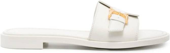 Chloé Marcie leather slides Wit