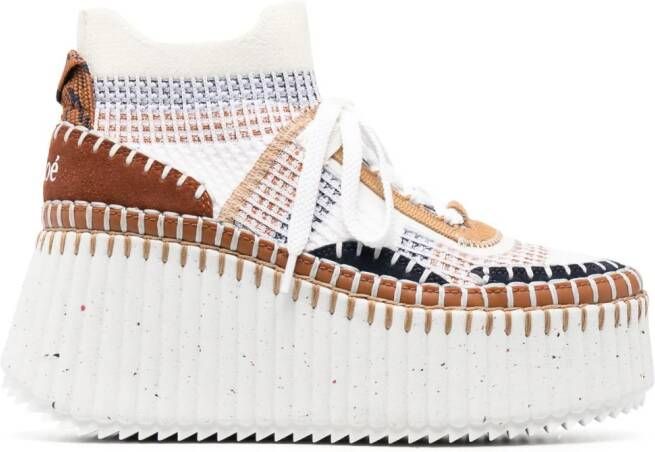 Chloé Nama sneakers met plateauzool Wit