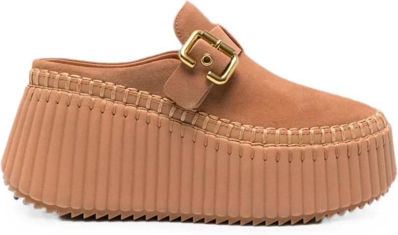 Chloé Nama muiltjes met gespdetail en stikselafwerking Beige