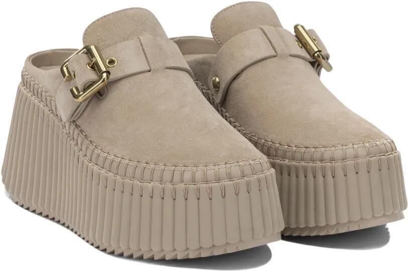 Chloé Nama muiltjes met plateauzool Beige - Foto 4
