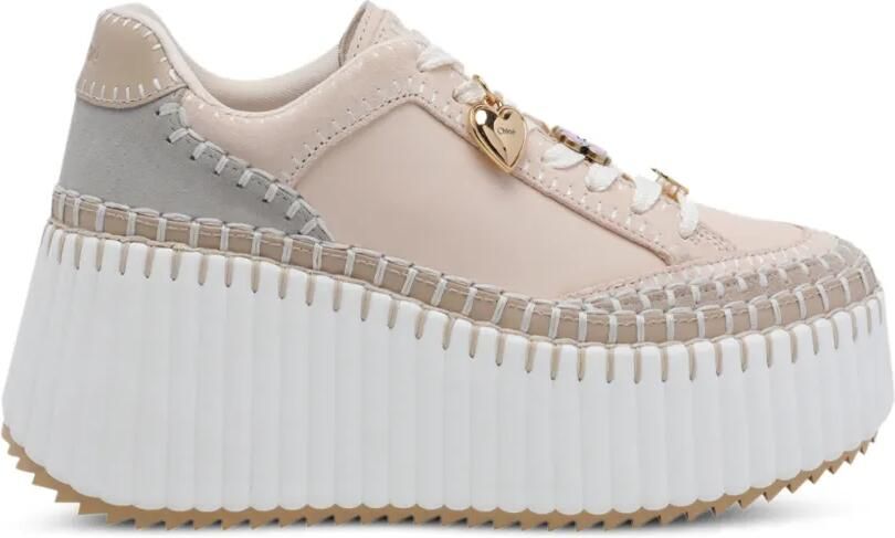 Chloé Nama sneakers met plateauzool Beige