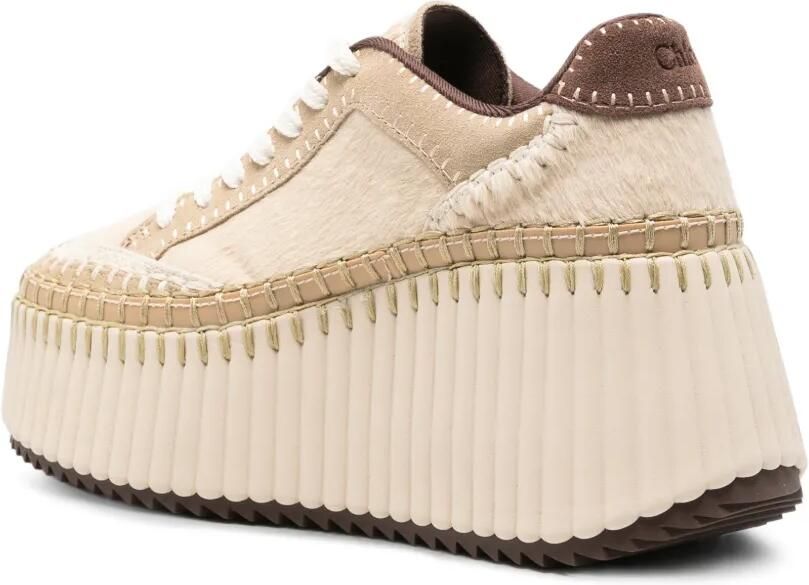 Chloé Nama sneakers met plateauzool Beige - Foto 3
