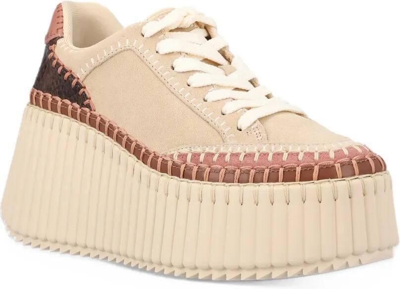 Chloé Nama sneakers met plateauzool Beige
