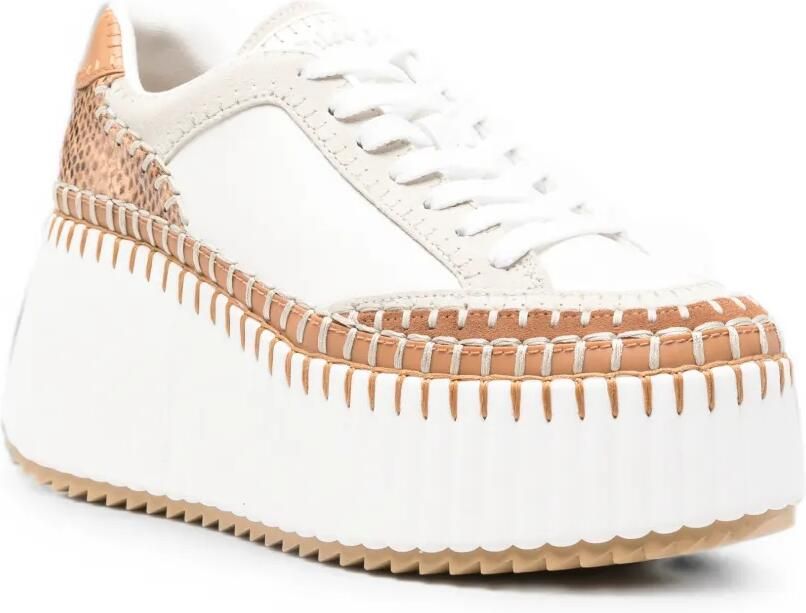 Chloé Nama sneakers met plateauzool Wit
