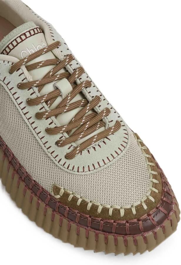 Chloé Nama sneakers met plooien en stikselafwerking Beige - Foto 2