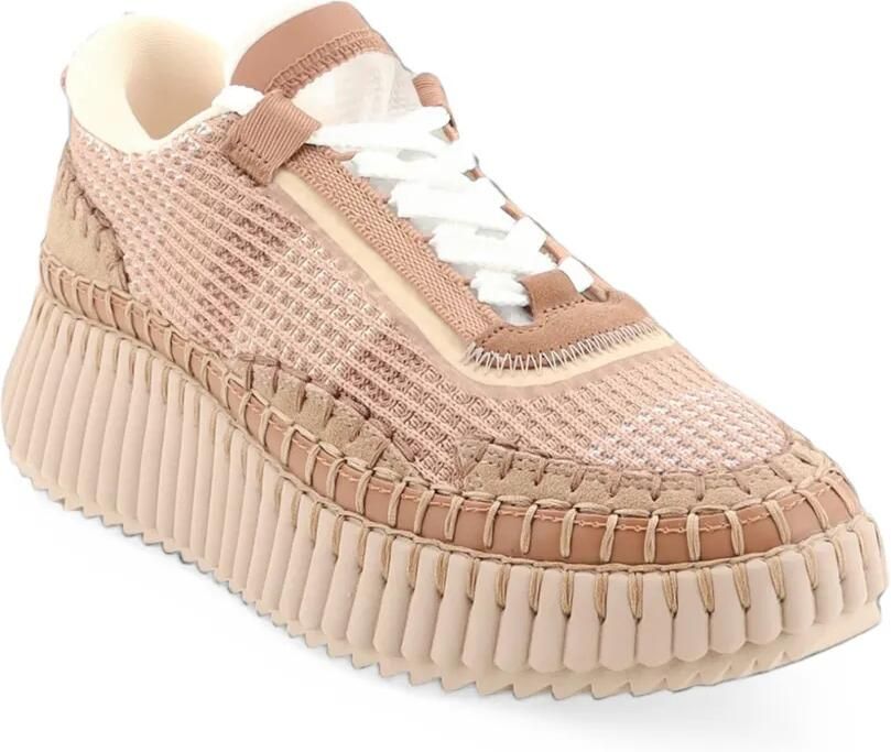 Chloé Nama sneakers met stiksels Beige - Foto 2