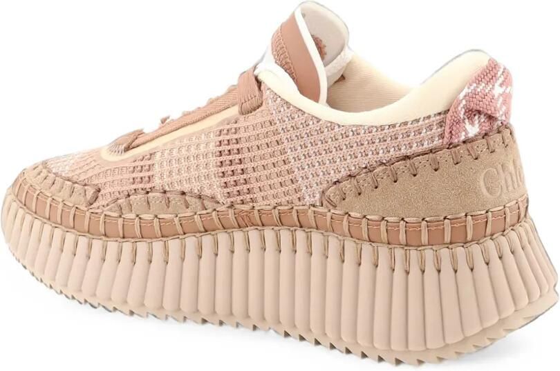 Chloé Nama sneakers met stiksels Beige - Foto 3