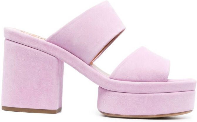 Chloé 95 mm Odina suède muiltjes Paars