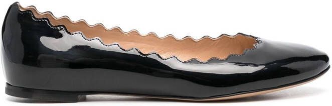 Chloé Gelakte ballerina's Zwart