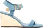 Chloé Rebecca 70mm sandalen met sleehak Blauw - Thumbnail 1