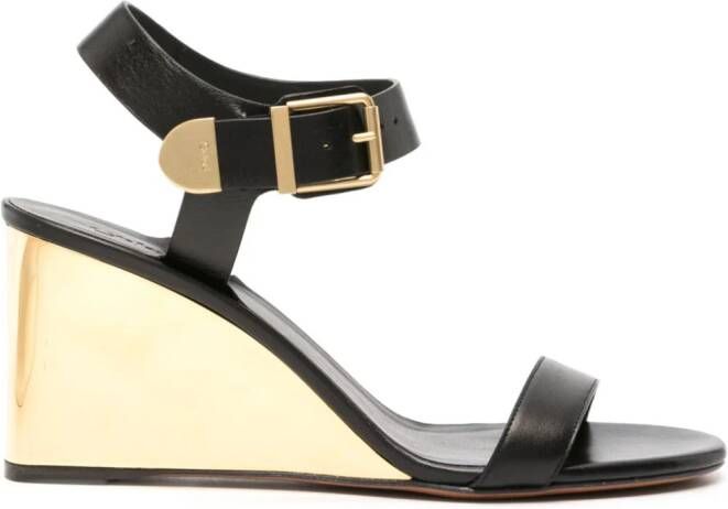 Chloé Rebecca 70 mm sandalen met sleehak Zwart