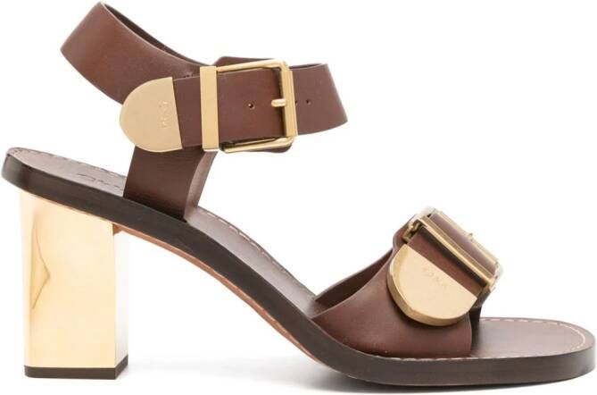 Chloé Rebecca 75mm leather sandals Bruin
