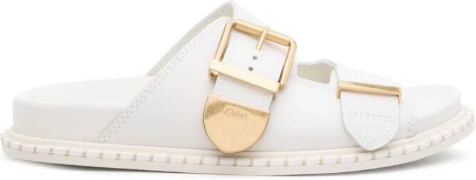 Chloé Rebecca leren slippers Wit