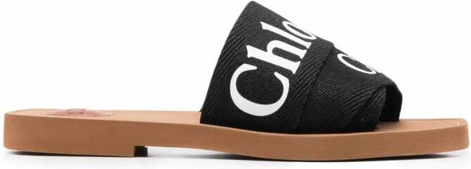 Chloé Sandalen met logobandje Zwart