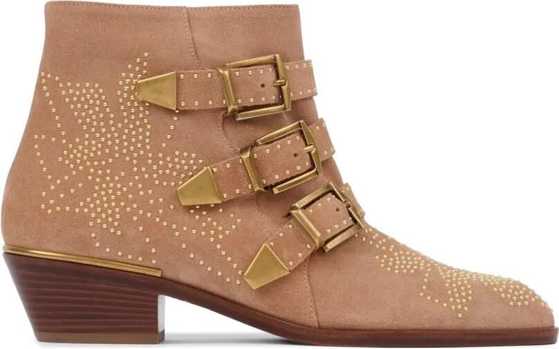Chloé Susan enkellaarzen met studs en gespen Beige