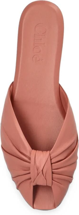 Chloé Suzie platte leren sandalen Roze - Foto 3