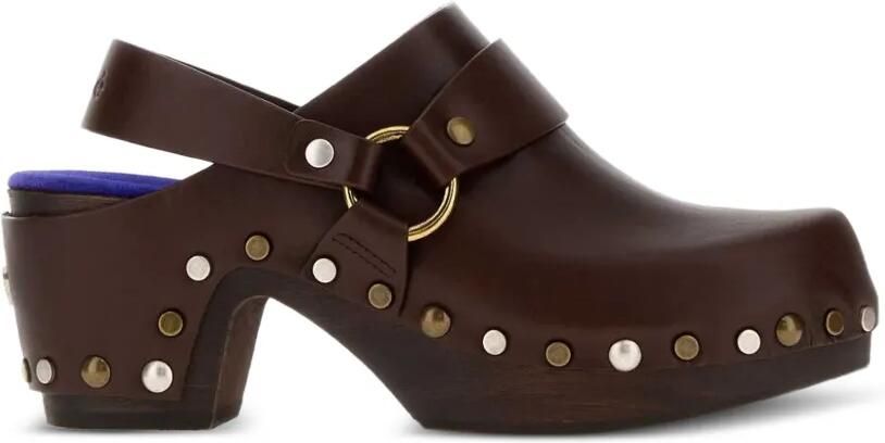 Chloé Talis studded leather clogs Bruin