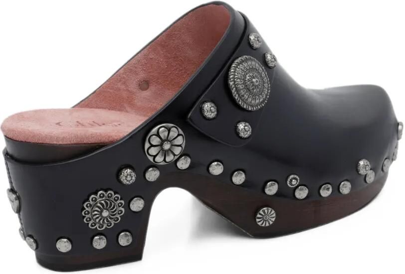 Chloé Talis leren muiltjes met studs Zwart - Foto 3