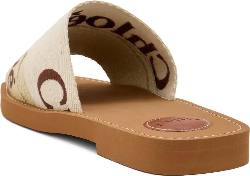 Chloé Woody sandalen met geborduurd logo Beige - Foto 3