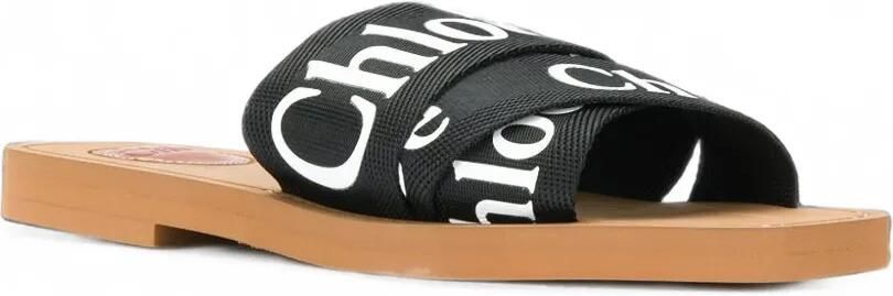 Chloé Woody sandalen met gekruiste bandjes Zwart