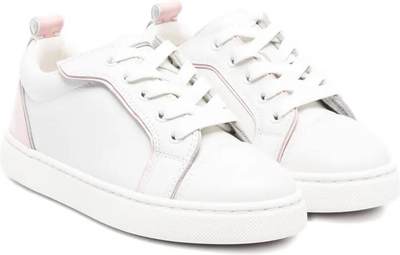 Christian Louboutin Kids Leren sneakers met vlakken Wit