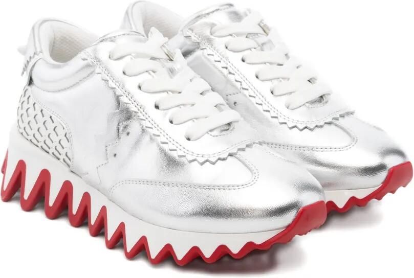Christian Louboutin Kids Sneakers met vlakken Zilver
