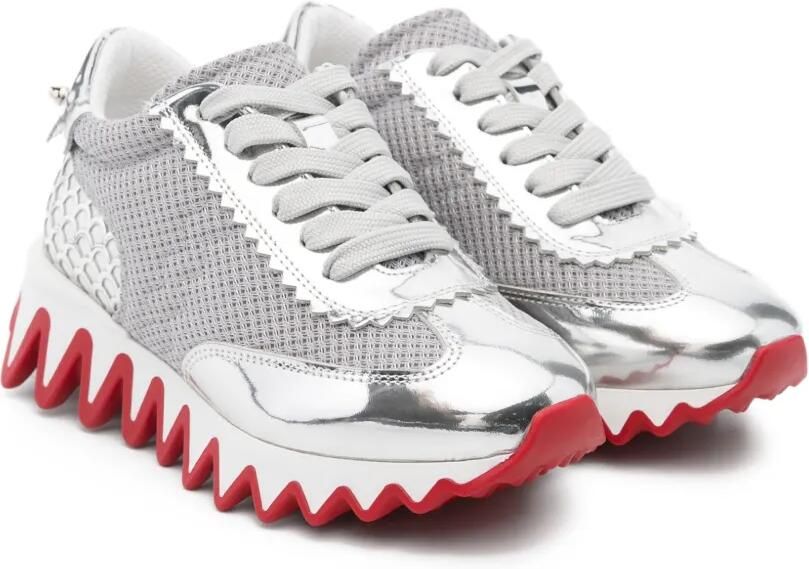 Christian Louboutin Kids Sneakers met vlakken Zilver