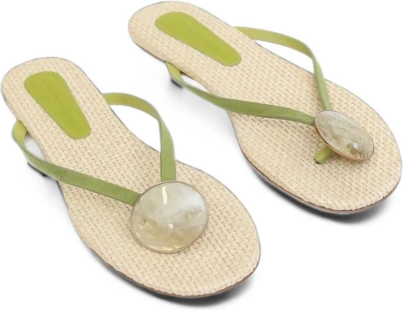 Christopher Esber Aura Quartz stone-embellished flip flops Groen - Foto 3