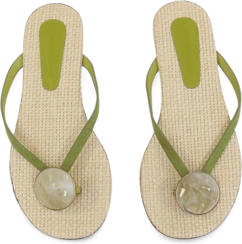 Christopher Esber Aura Quartz stone-embellished flip flops Groen - Foto 2