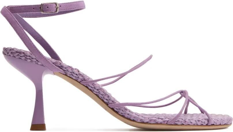 Christopher Esber Blaze raffia-suède sandalen Paars
