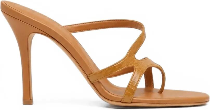Christopher Esber Calathea leren sandalen met hak Beige