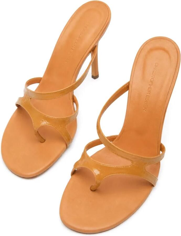Christopher Esber Calathea leren sandalen met hak Beige - Foto 3
