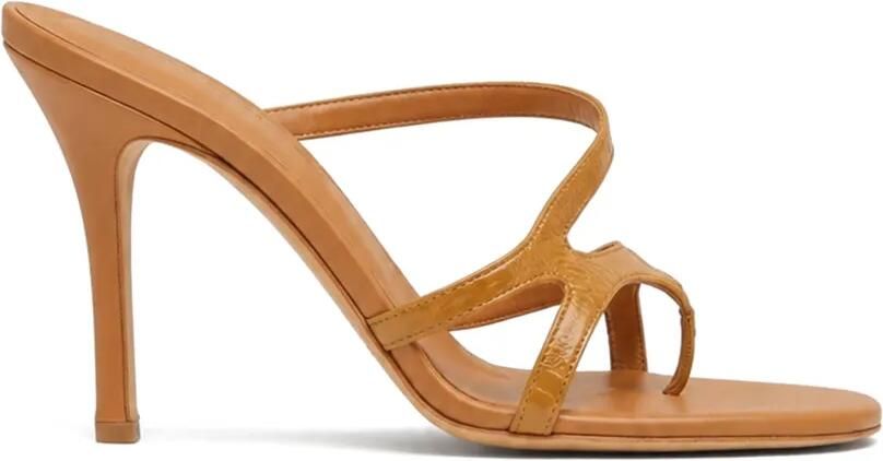 Christopher Esber Calathea leren sandalen met hak Beige