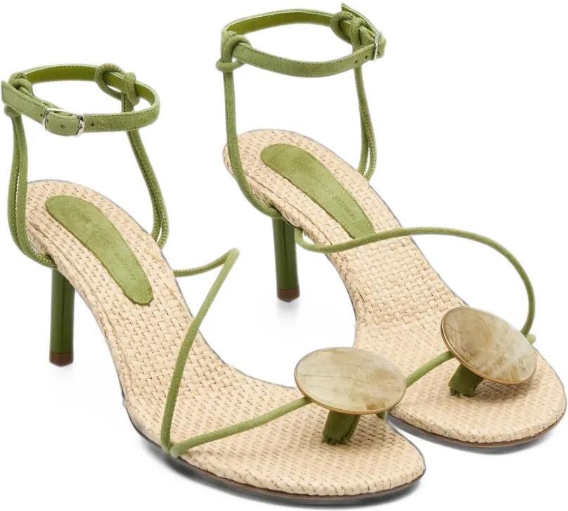 Christopher Esber Doma raffia sandalen verfraaid met stenen Groen - Foto 4