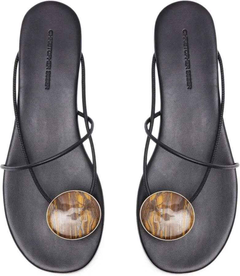 Christopher Esber Doma Stoned multi-strap sandals flats Zwart - Foto 3