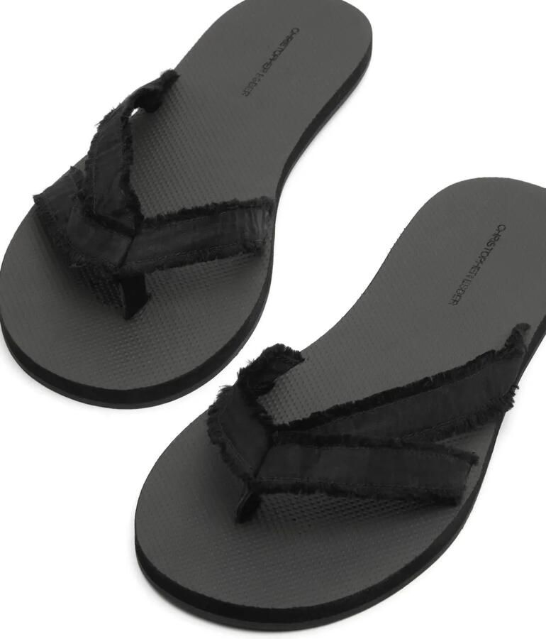 Christopher Esber Freya zijden teenslippers Zwart - Foto 3