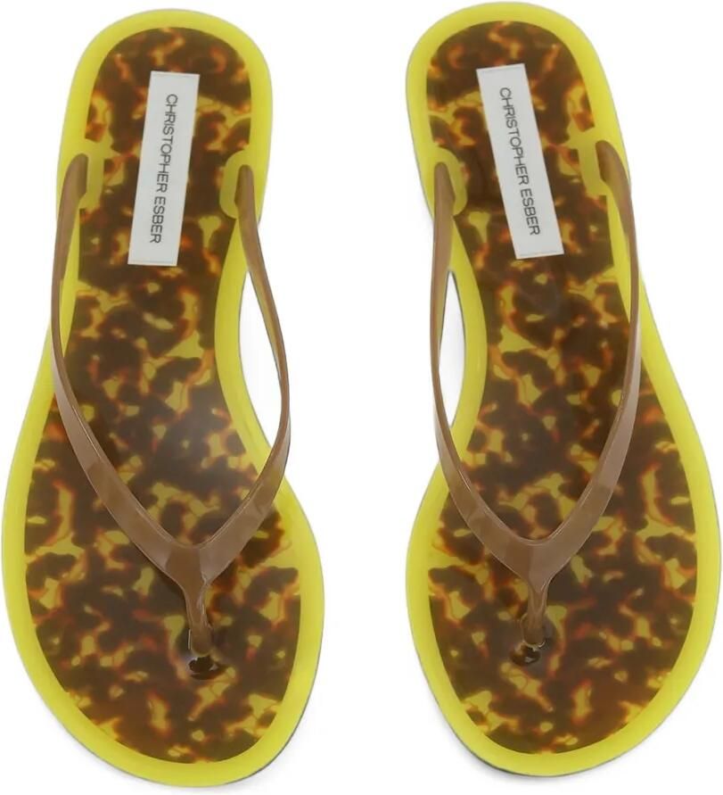 Christopher Esber Jo teenslippers met schildpad-effect Geel - Foto 2