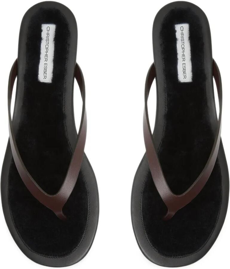 Christopher Esber Joan shearling-footbed flip flops Bruin - Foto 2