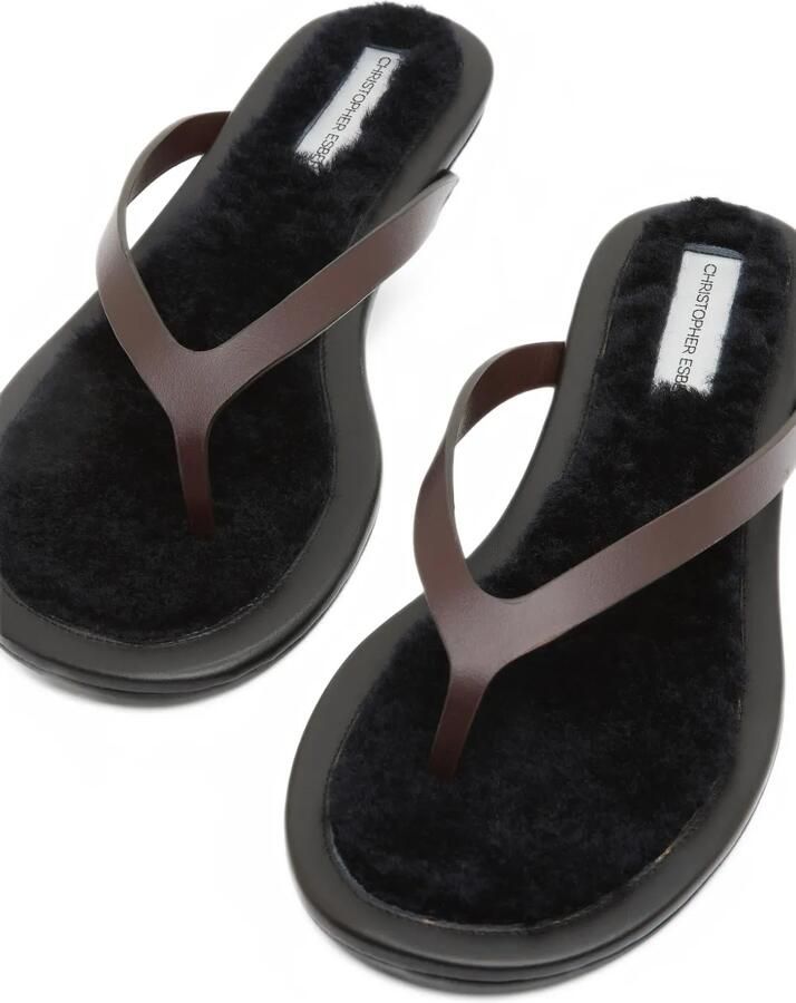 Christopher Esber Joan shearling-footbed flip flops Bruin - Foto 3