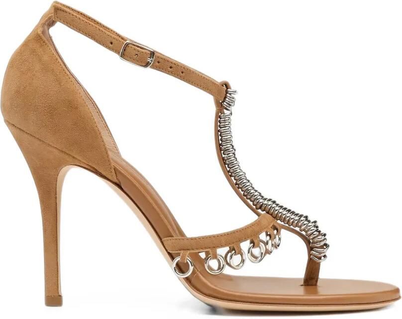 Christopher Esber Ludo pierced suede heeled sandals Bruin