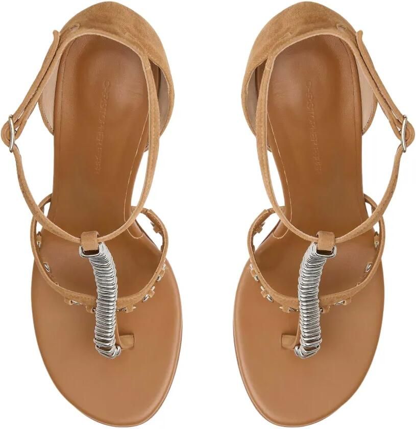 Christopher Esber Ludo pierced suede heeled sandals Bruin - Foto 2