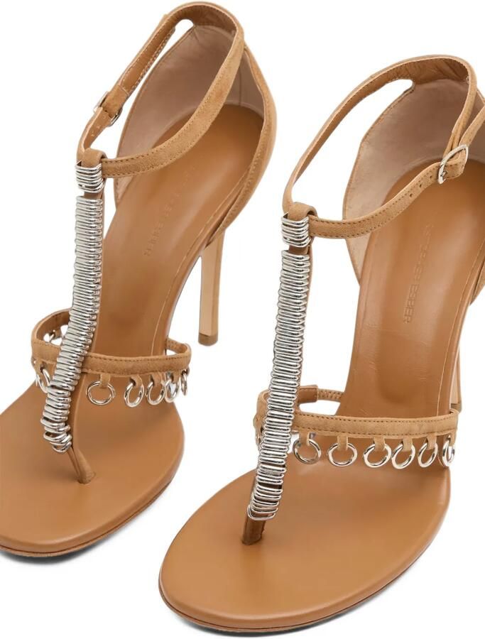 Christopher Esber Ludo pierced suede heeled sandals Bruin - Foto 4