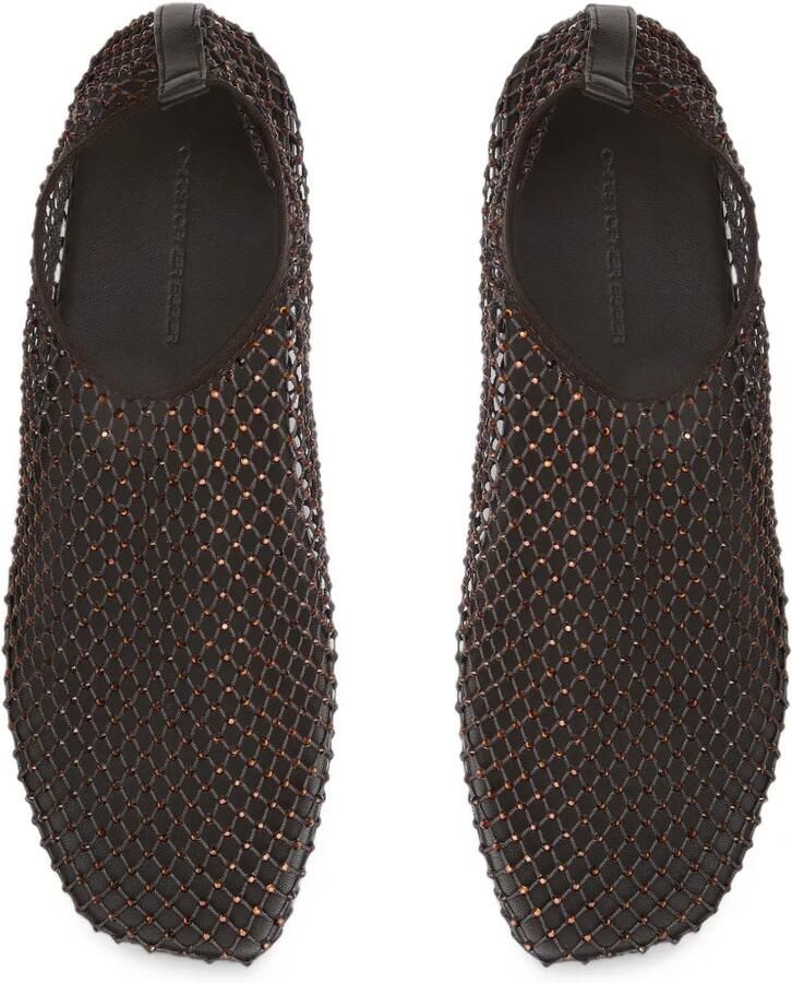 Christopher Esber Minette crystal-embellished mesh ballet flats Bruin - Foto 3