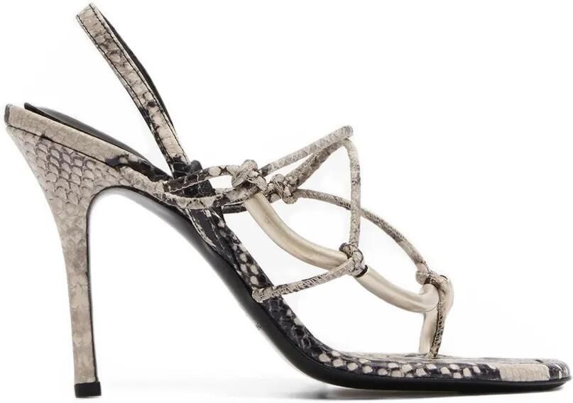 Christopher Esber Molten sandalen met slangen-effect en hak Grijs