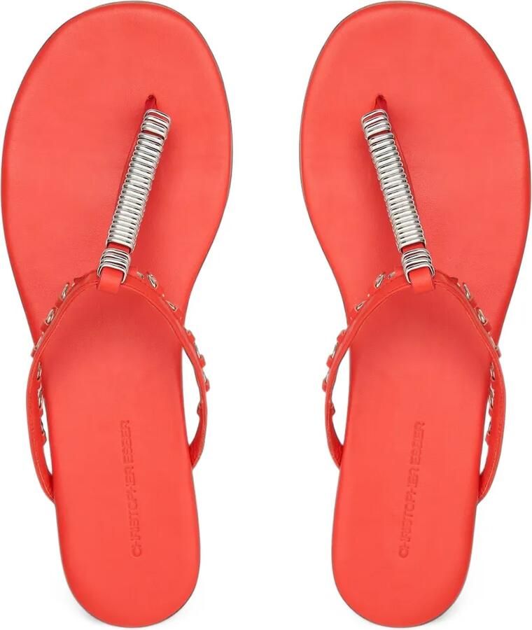 Christopher Esber Platte sandalen met pierced details Rood - Foto 2
