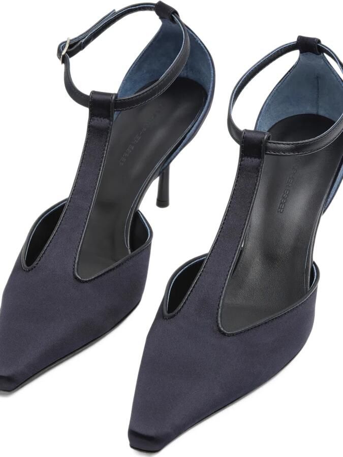 Christopher Esber Satijnen pumps met T-bandje en hak Blauw - Foto 4