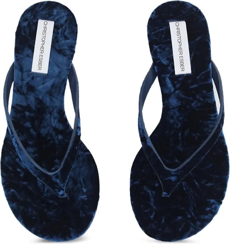 Christopher Esber Scala fluwelen pumps met sleehak Blauw - Foto 2