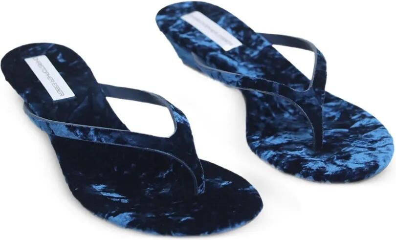 Christopher Esber Scala fluwelen pumps met sleehak Blauw - Foto 3